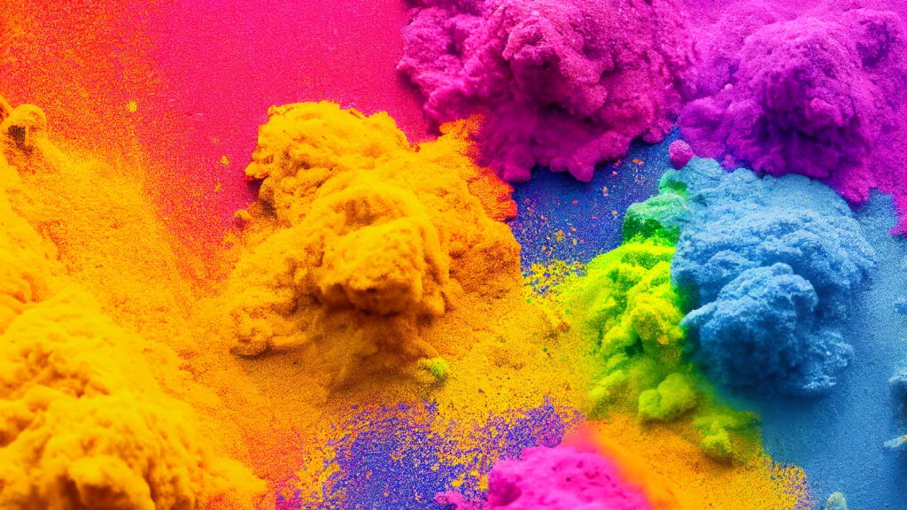 holi paint colour powder explosion close up